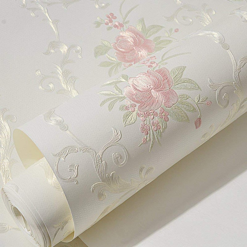 GLOW4U Non-Woven Decorative Flower Contact Paper Self Adhesive Luxury Embossed Floral Peel and Stick Wallpaper for Wall Living Room Bedroom Crafts Wall Decor 20.83 Inches by 9.8 Feet - Image 4